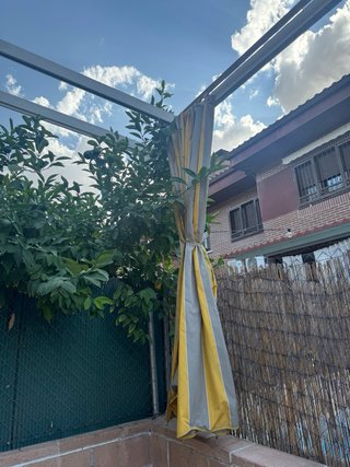 2 toldos para patio con estructura mas laterales