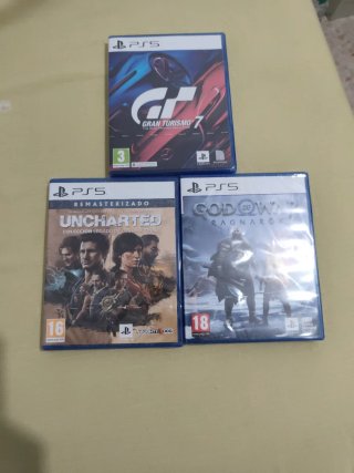 Lote 3 Videojuegos PS5: Gran Turismo 7, Uncharted,