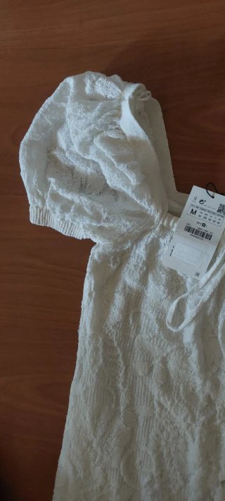 Vestido midi encaje blanco Talla M