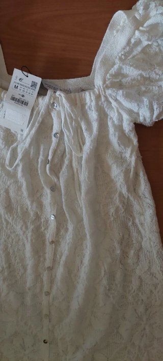 Vestido midi encaje blanco Talla M