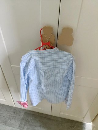 Camisa de cuadros azul para niño