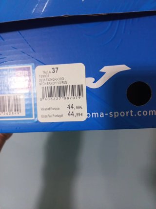Zapatillas Joma Running Talla 37 Negro/Dorado
