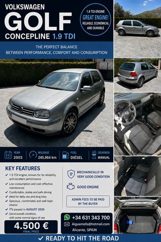 ⭐️Wolkswagen Golf 2003 ⭐️ Fiable y económico