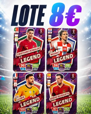 Lote 4 cromos fútbol Legend