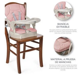 Trona para bebé convertible 3 en 1 - color rosa