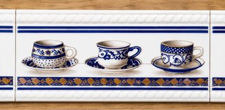 Cenefa Cerámica Tazas 15x25 cm