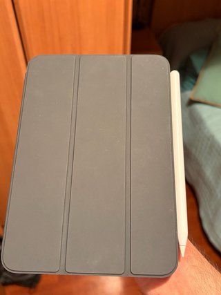 iPad mini grigio con custodia e Apple Pencil