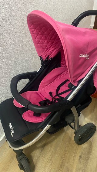 Carrito de bebé Asalvo rosa