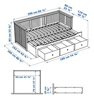 Diván Cama Ikea Blanco con Cajones