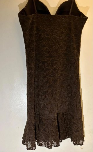 Vestido Encaje Zara Marrón Nuevo