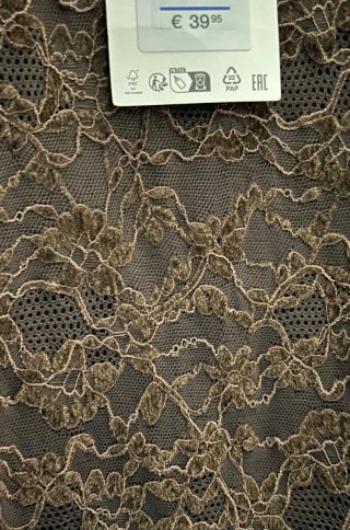 Vestido Encaje Zara Marrón Nuevo