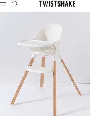 Trona bebé Twistshake blanca y madera