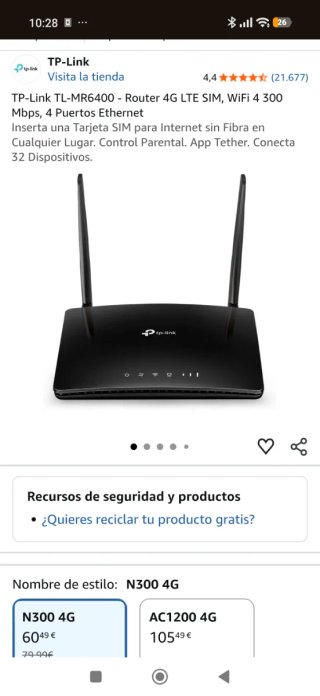 TP-Link TL-MR6400 Router 4G LTE WiFi