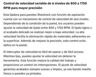 Lijadora orbital 850W con cable VEVOR