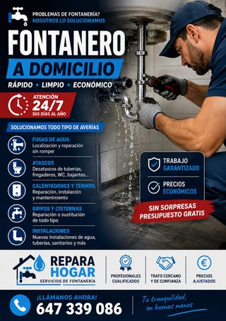 Fontanero a domicilio 24/7