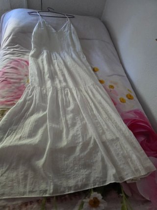 Vestido largo blanco estilo Ibicenco