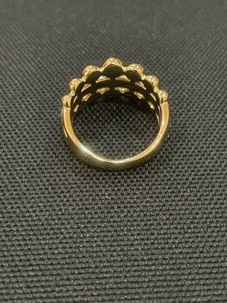 Anillo Oro Laminado 14k Bolitas y Circonitas