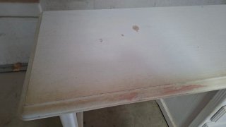Escritorio madera maciza blanco decapado