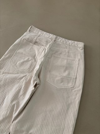 Pantalones Bershka crema wide leg