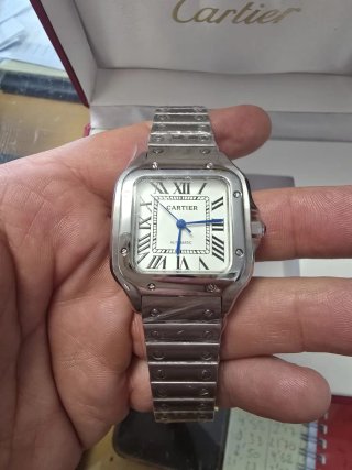 Reloj Cartier Plata y Blanco