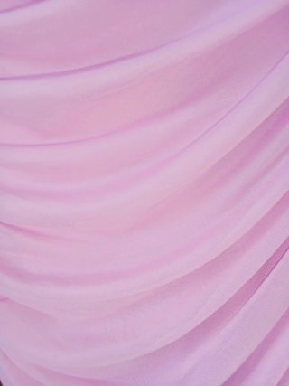 Vestido largo rosa drapeado