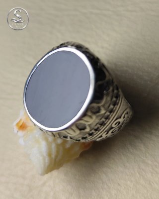 Anillo Plata 925 con Piedra Negra