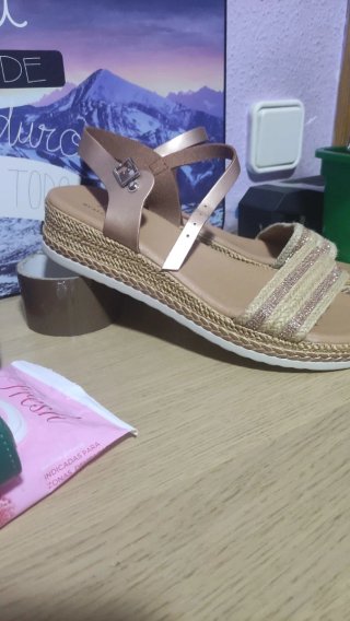 Sandalias esparto plataforma nude T.41