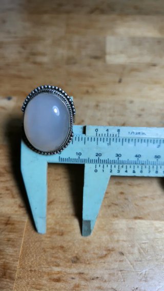 Anillo plata 925 ópalo talla oval grande vintage