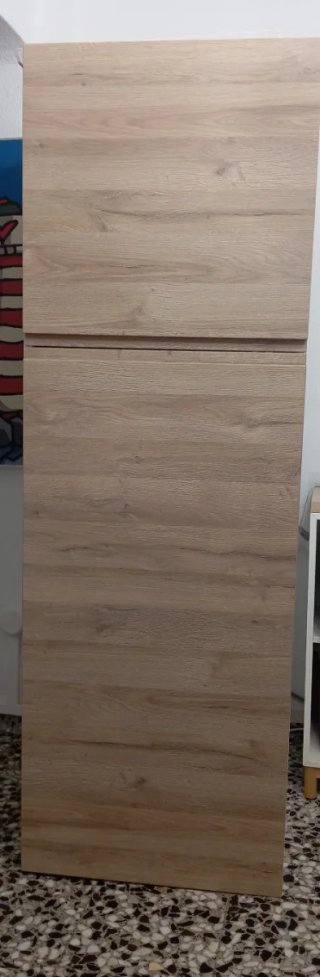 Armario madera y metal con estantería