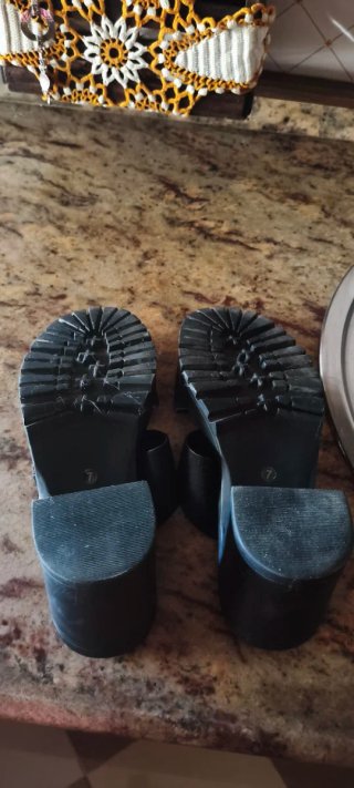Sandalias tacón negras hebilla talla 39