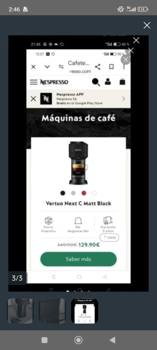 Cafetera Nespresso Negra