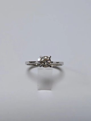 Anillo Oro Blanco Diamante Antiguo