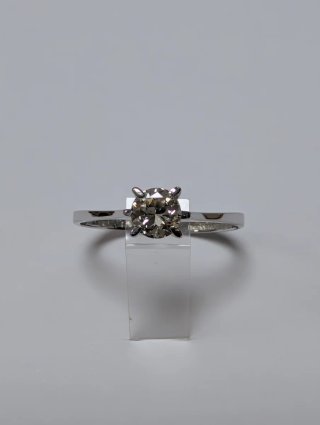 Anillo Oro Blanco Diamante Antiguo