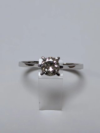 Anillo Oro Blanco Diamante Antiguo