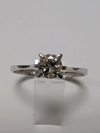Anillo Oro Blanco Diamante Antiguo