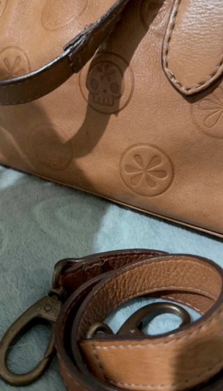 Borsa Fornarina Pelle Vintage Beige/Marrone