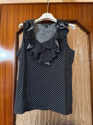 Blusa Ralph Lauren pois nero e bianco