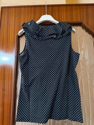 Blusa Ralph Lauren pois nero e bianco