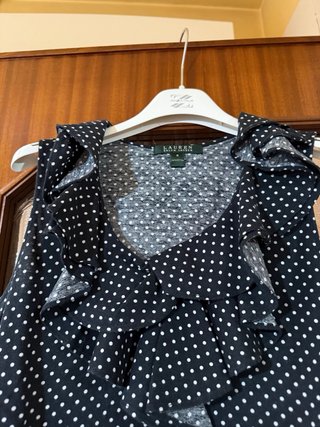 Blusa Ralph Lauren pois nero e bianco