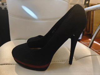 Zapatos de tacón negros con plataforma