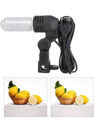 Portalámparas con rótula para fotografía y video.