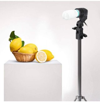 Portalámparas con rótula para fotografía y video.