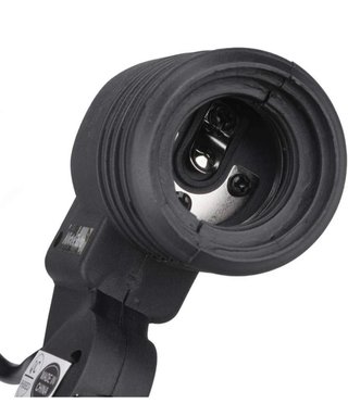 Portalámparas con rótula para fotografía y video.