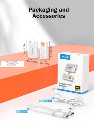 Lemorele Transmisor Receptor Inalámbric USB‑C HDMI