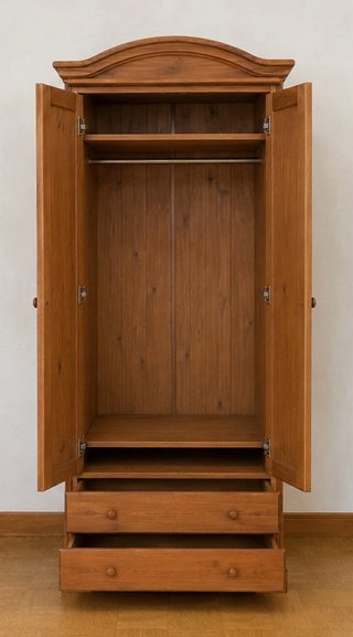 Armario ropero madera maciza con cajones