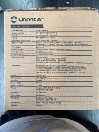 Impresora Térmica UNYKAch UK56007 Negra