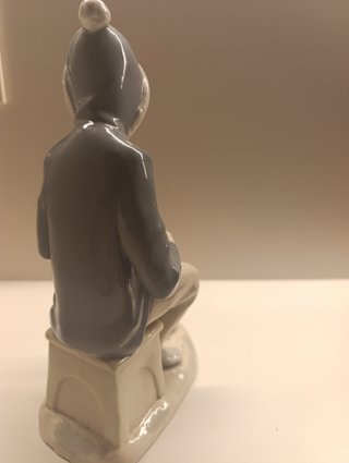 Figura Nao bye Lladró, Porcelana Niño con Perro