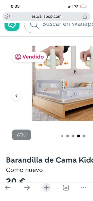 Barandilla Cama Seguridad 2m Nueva