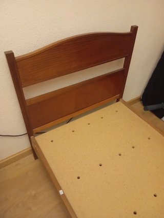 Cama individual de madera 90cm