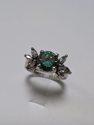 Anillo Moissanita Verde